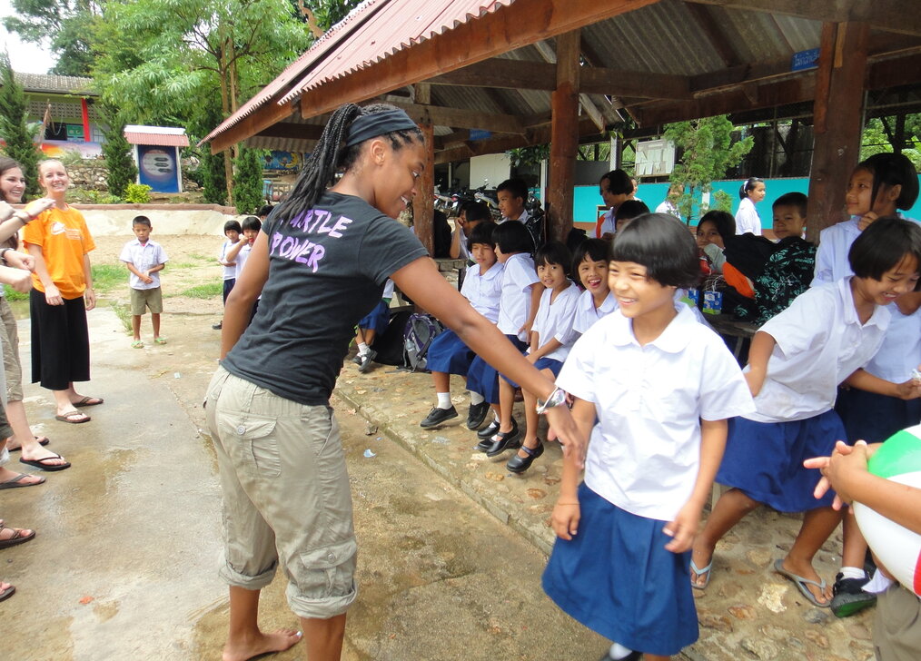 Woman with School Children 